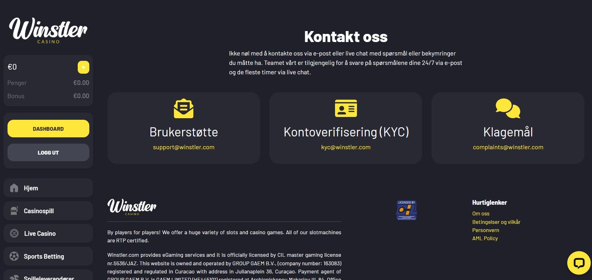 Winstler support