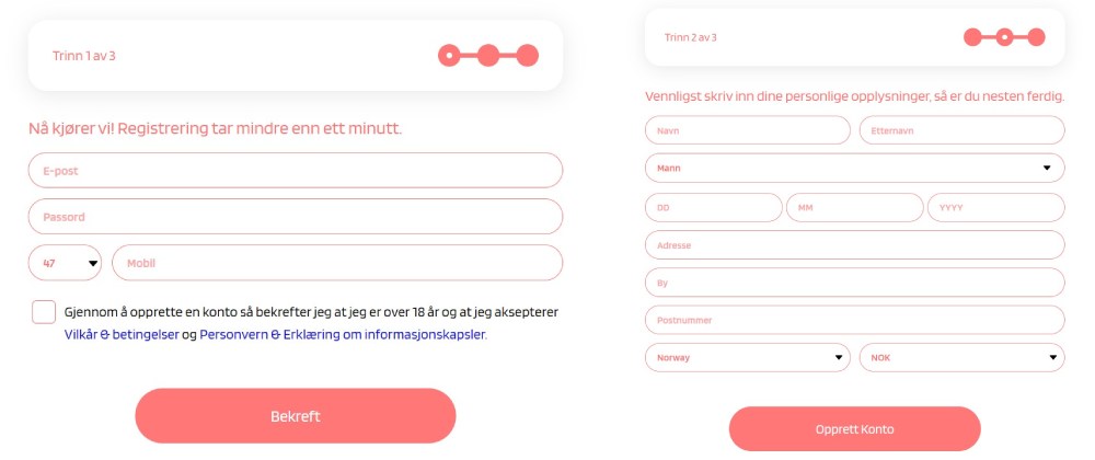 Registreringsprosess for SlotParadise Casino