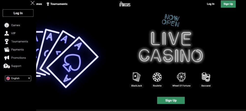 Forhåndsvisning av DBosses casino på skrivebordet