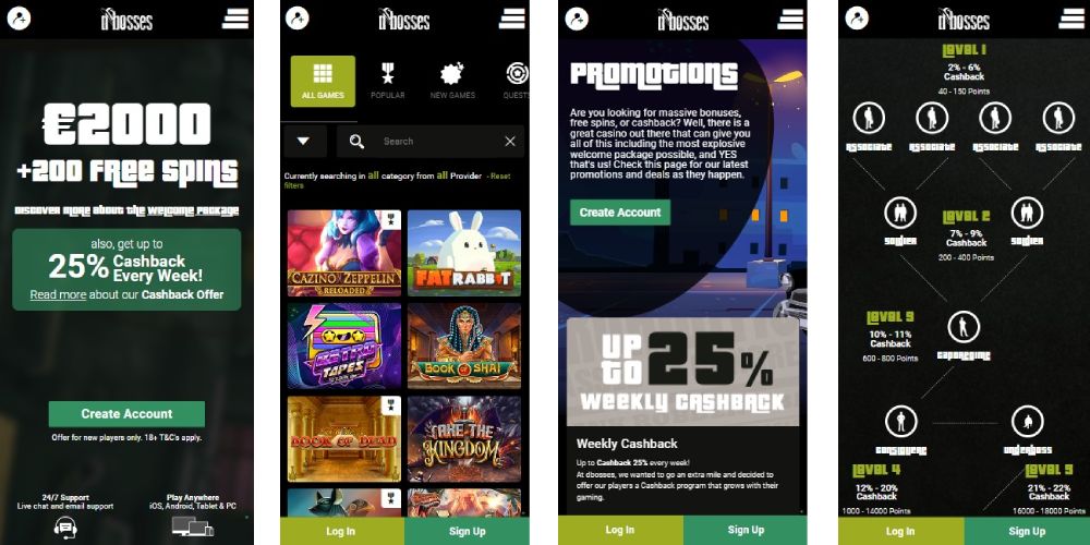 DBosses casino mobil forhåndsvisning