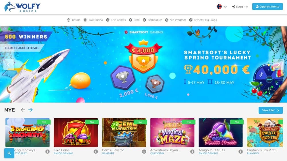 Wolfy Casino Hovedside