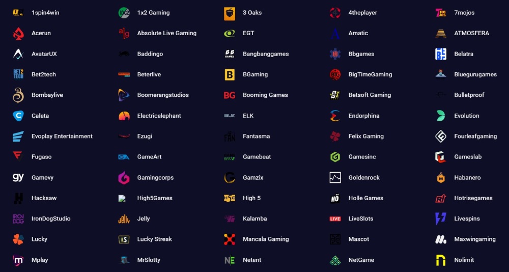 Lucky7even Casino Programvareleverandører