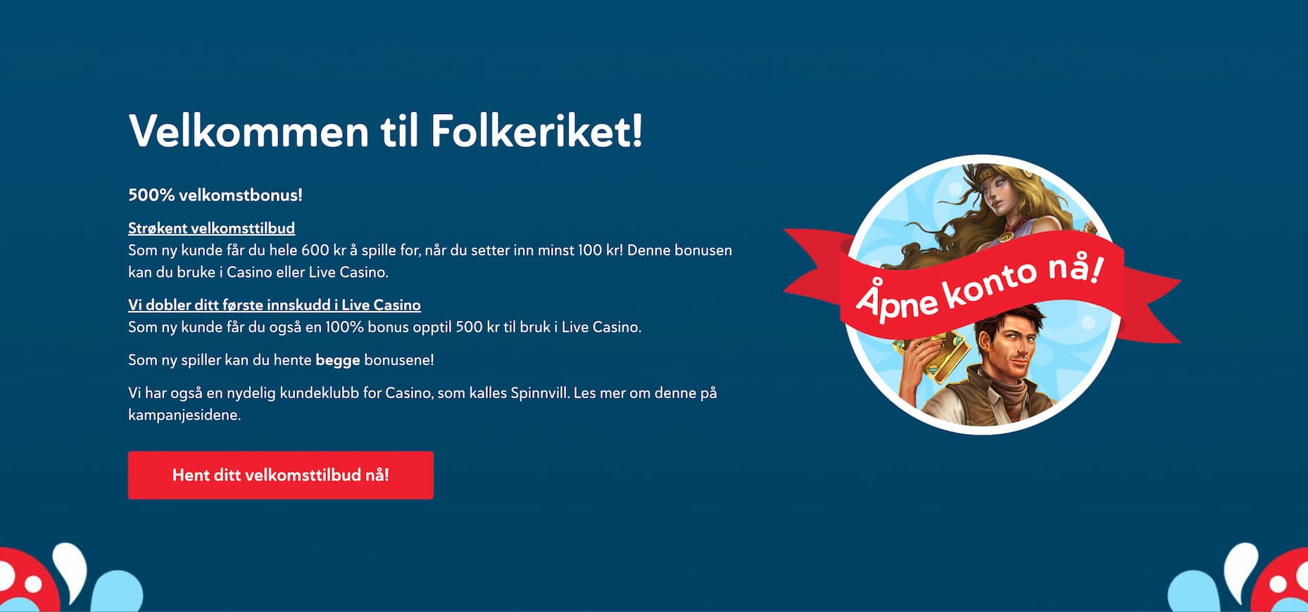 folkeriket 500% casino bonus