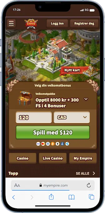 myempire mobil casino
