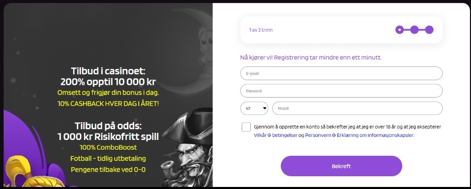 prontobet registrering