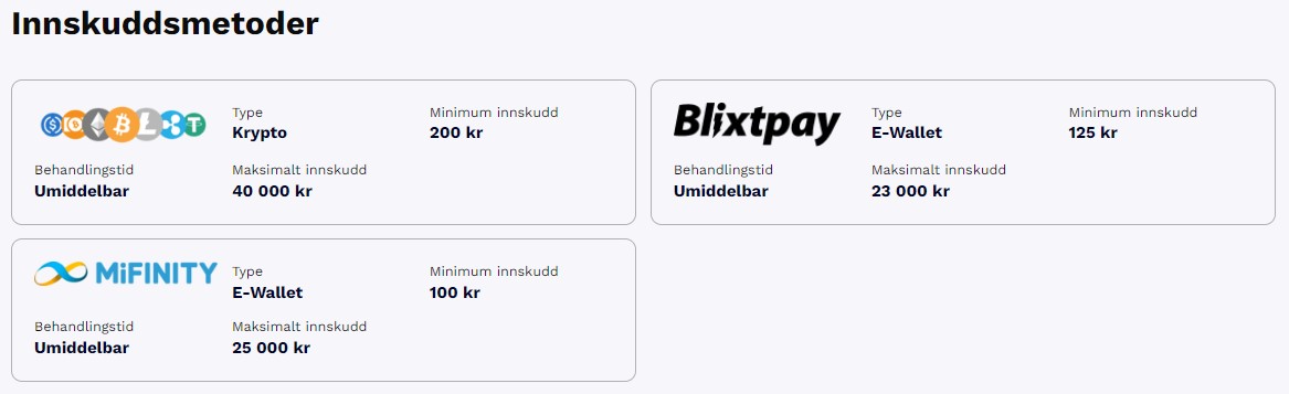shotz casino innskuddsmetoder