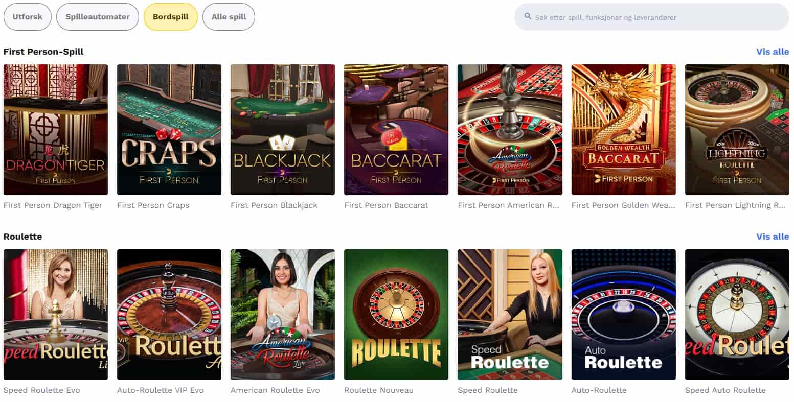 shotz casino bordspill