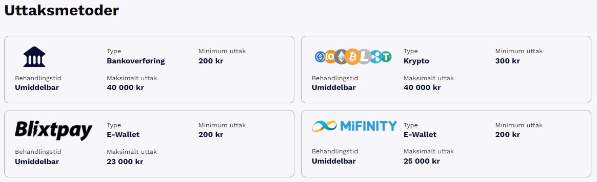 shotz casino uttaksmetoder