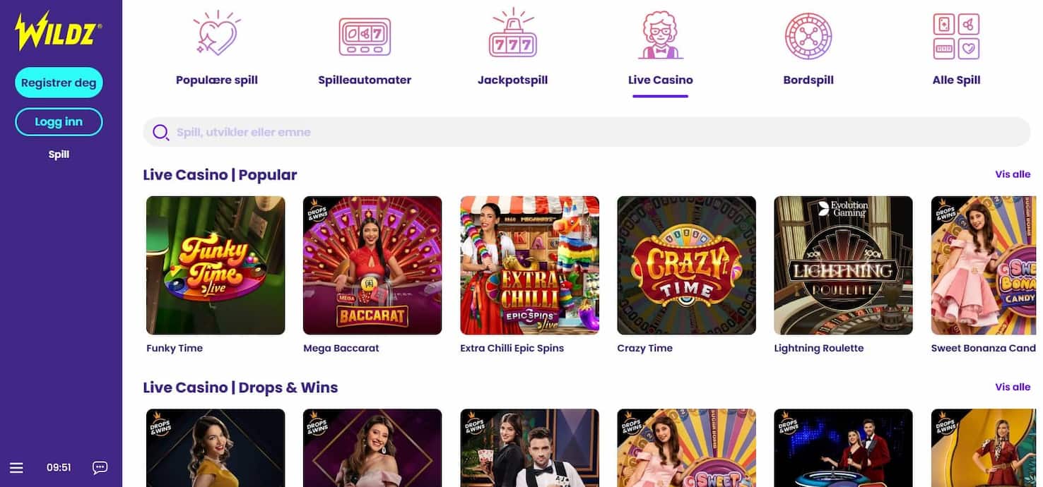 wildz live casino