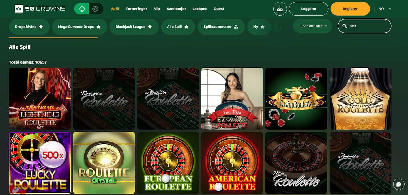 50 crowns casinospill