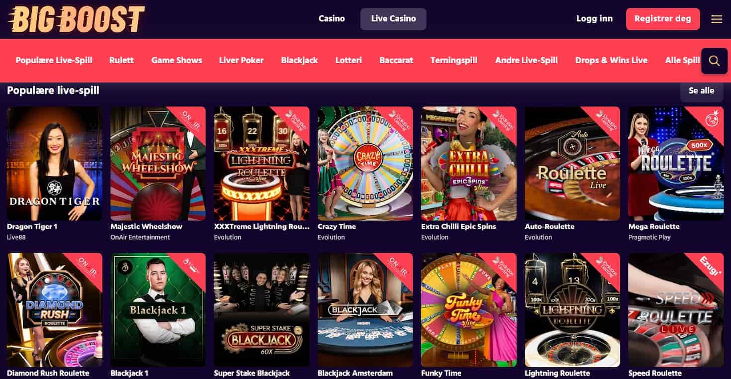 big boost casino live casino