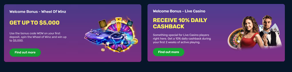 winzio casino bonuser