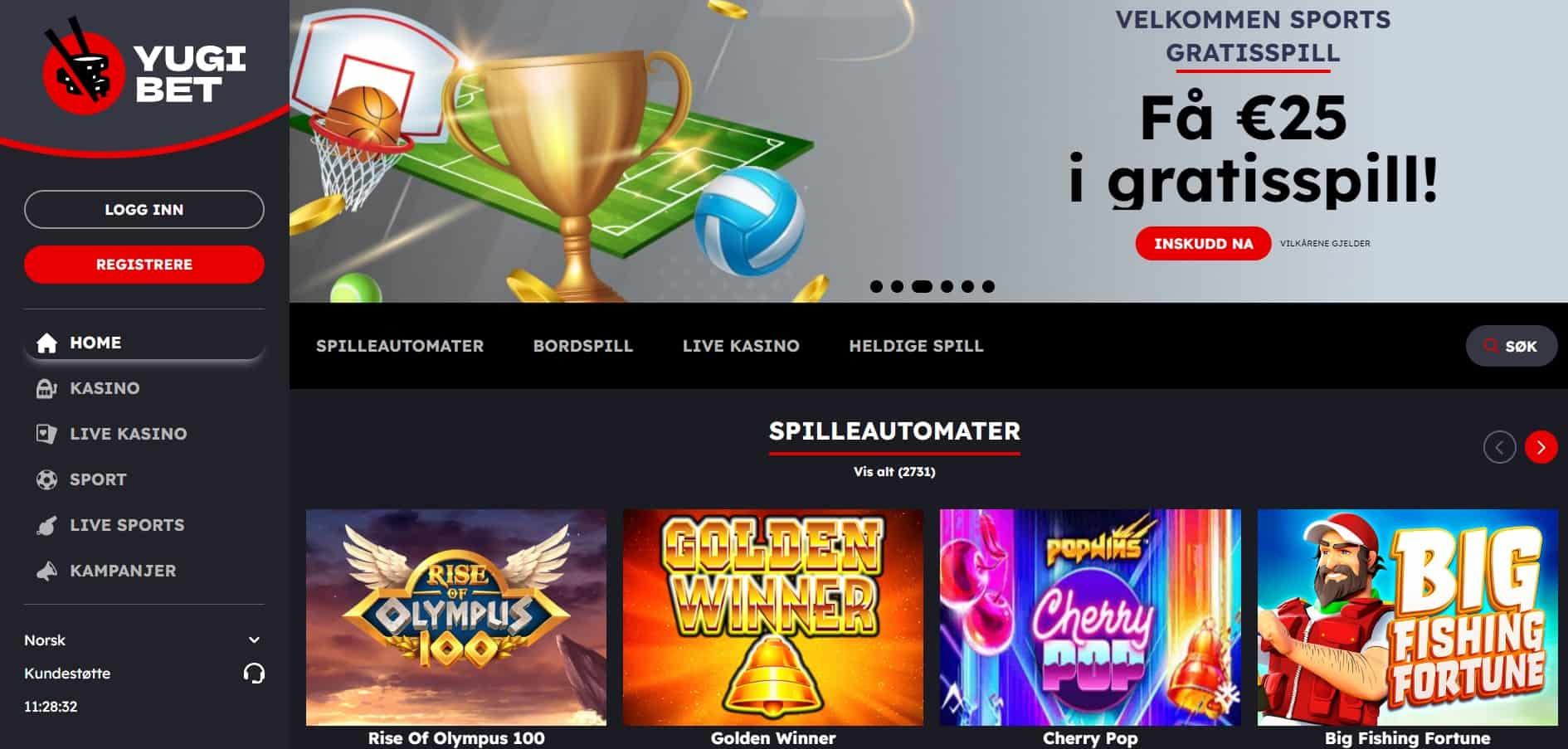 yugibet casino hovedside
