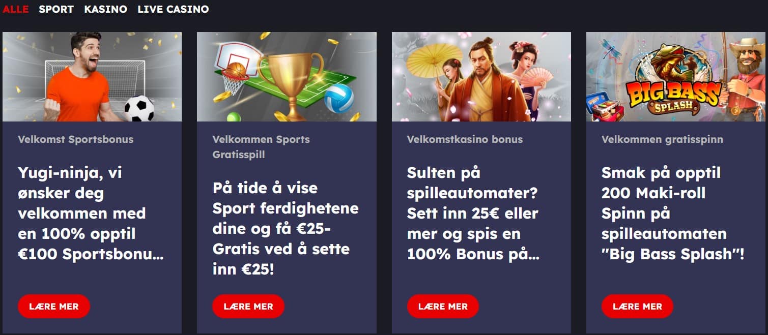 yugibet casino kampanjer