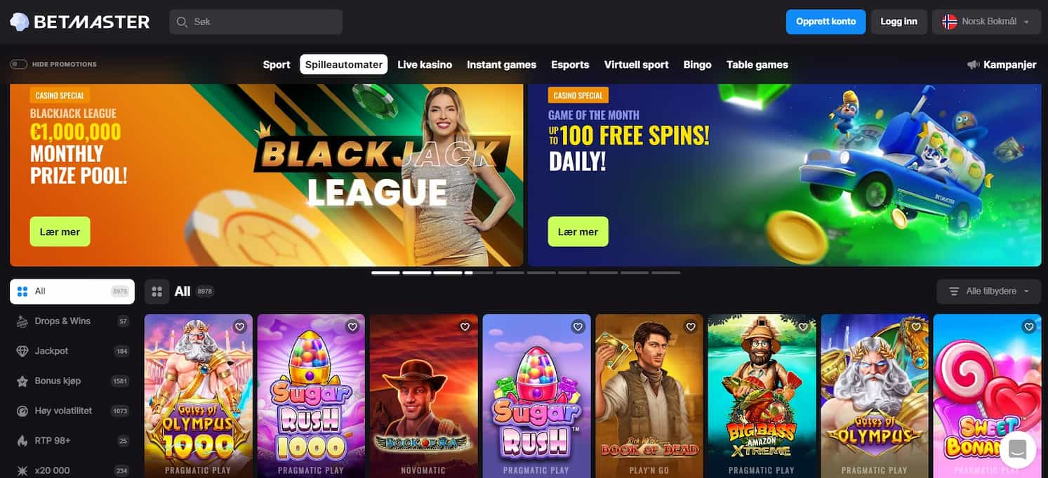 betmaster casino hovedside