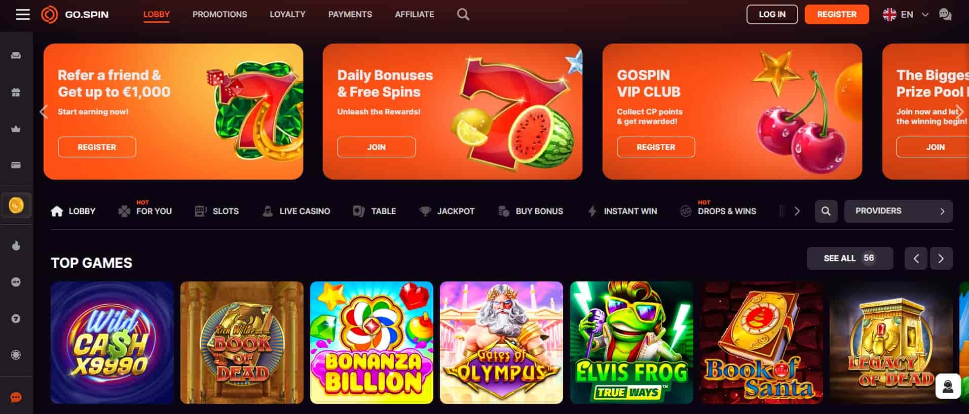 gospin casino hovedside