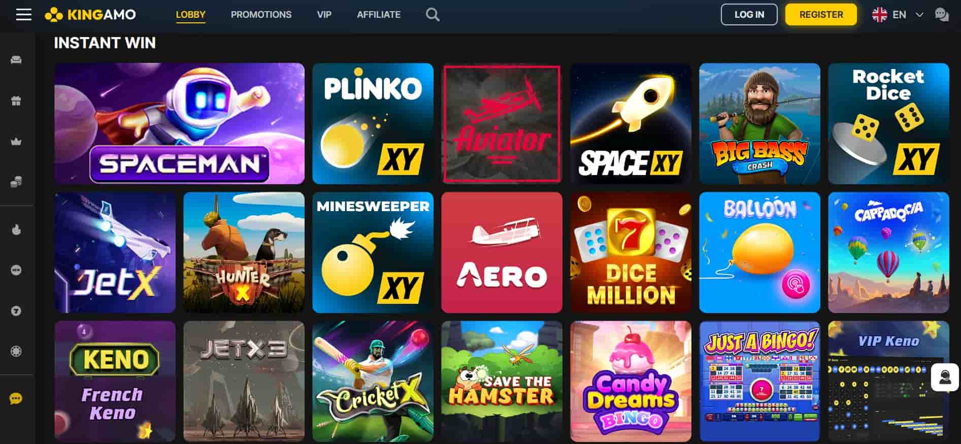 kingamo casino umiddelbar seier