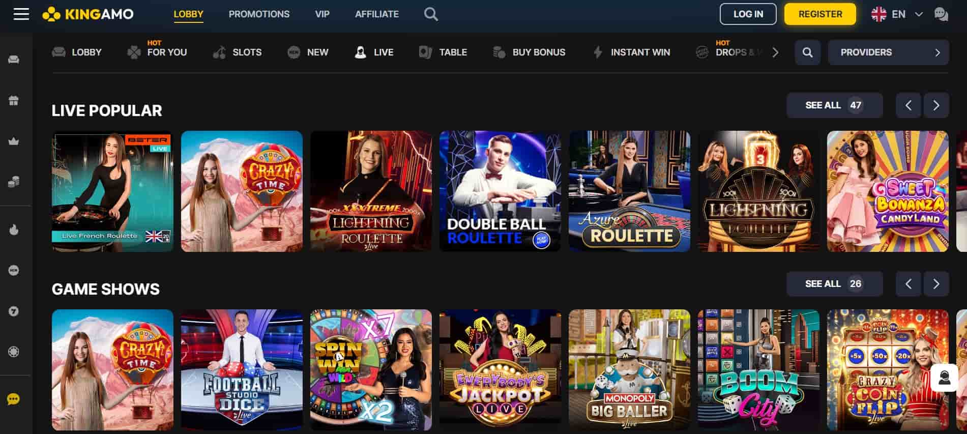kingamo casino live casino