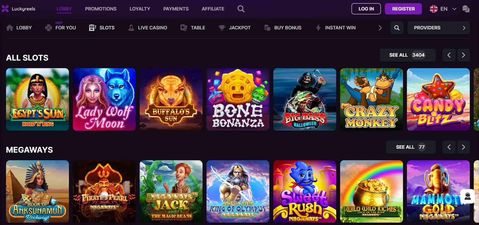 luckyreels casino spilleautomater