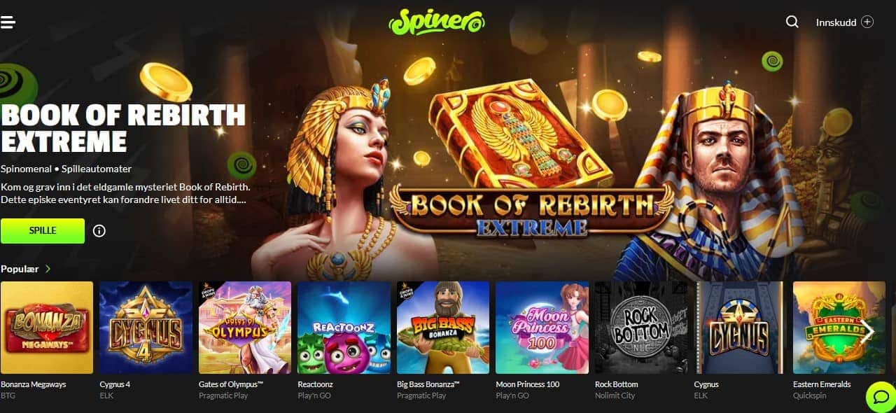 spinero main page
