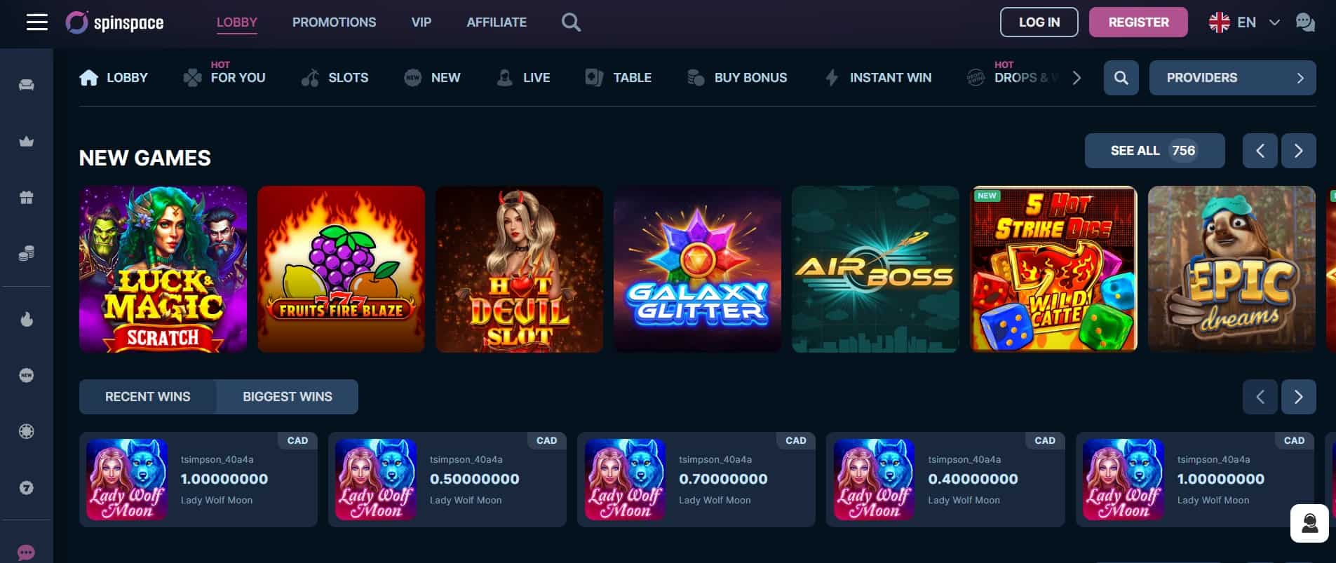 spinspace casino spill
