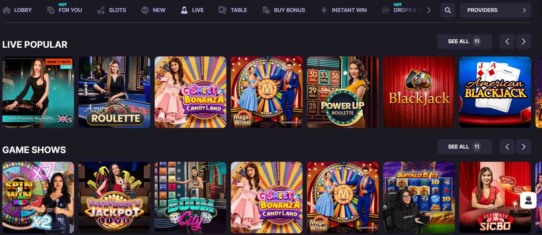 wishcasino live casino