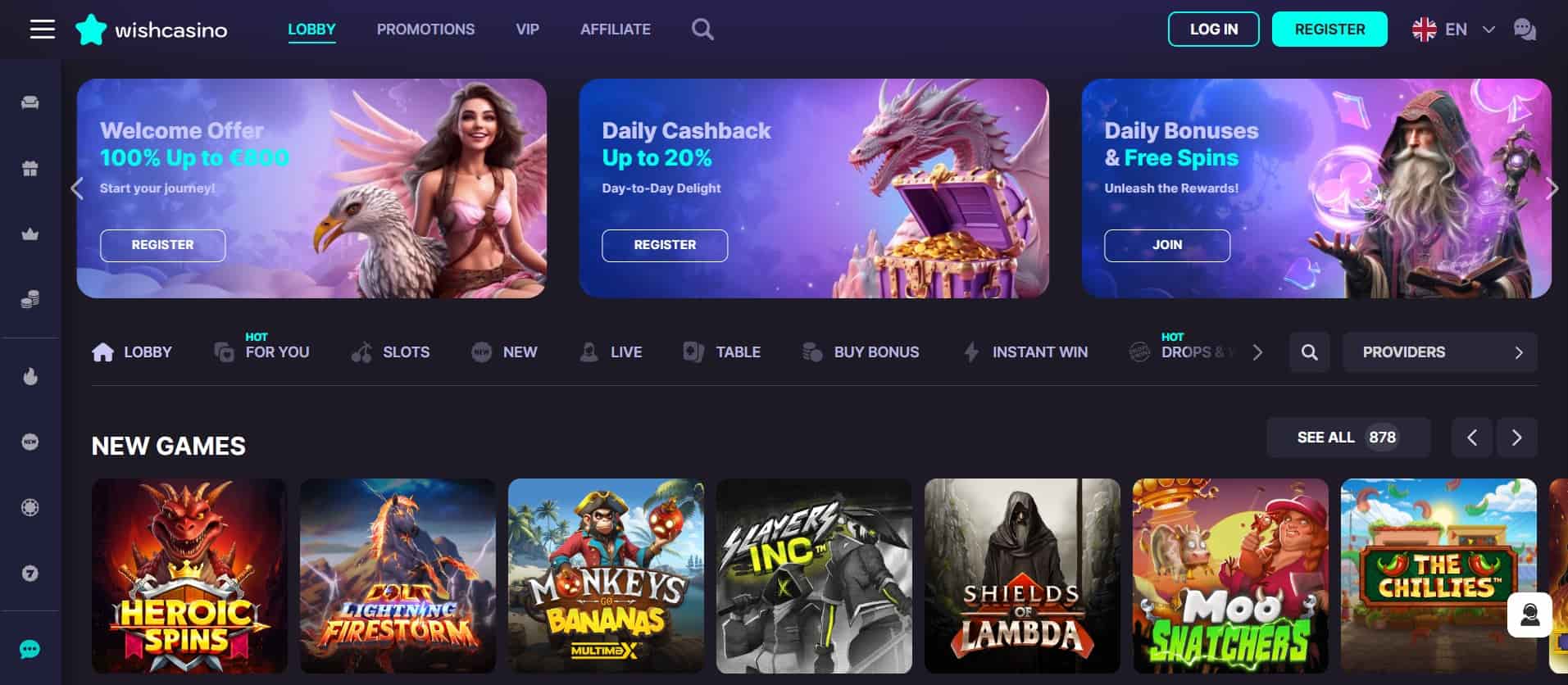 wishcasino hovedside