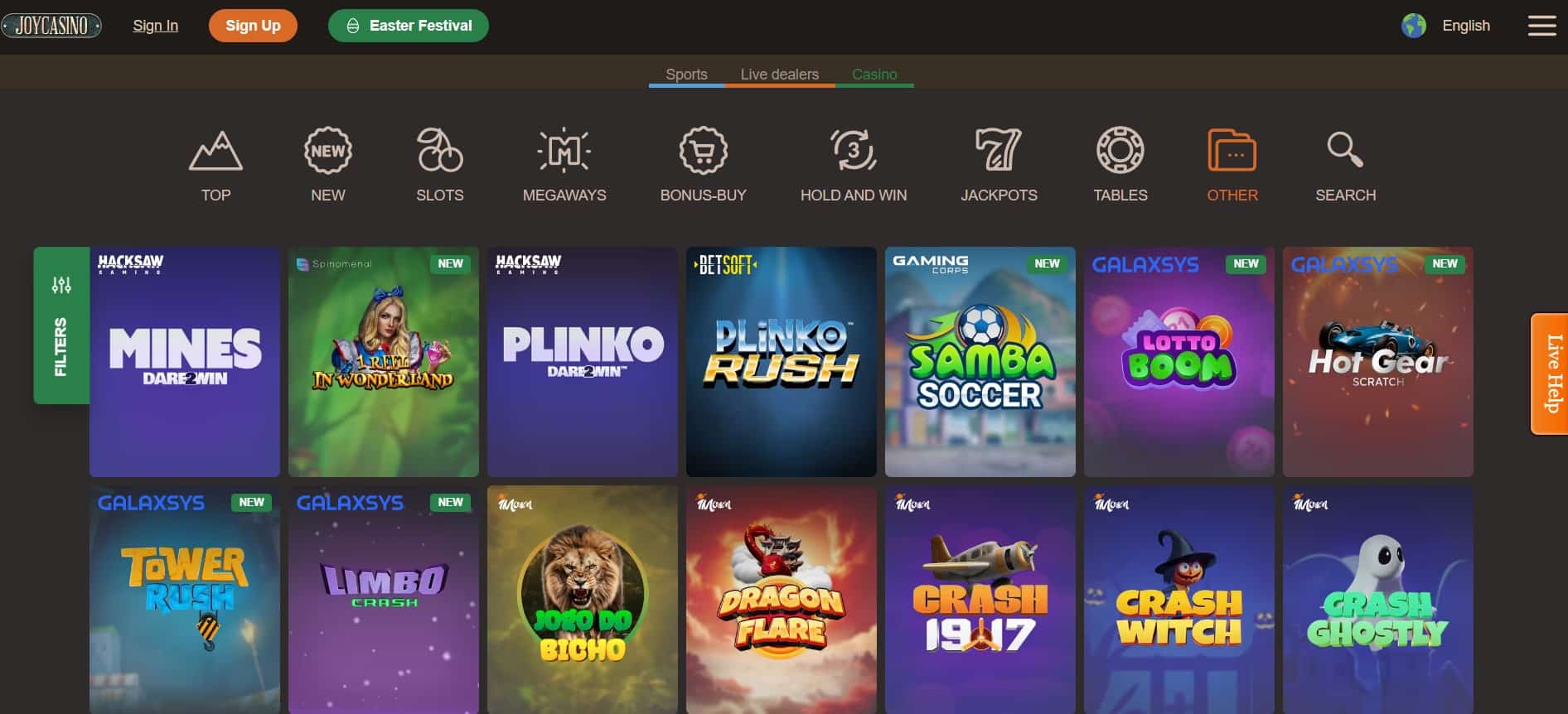 joy casino andre spill