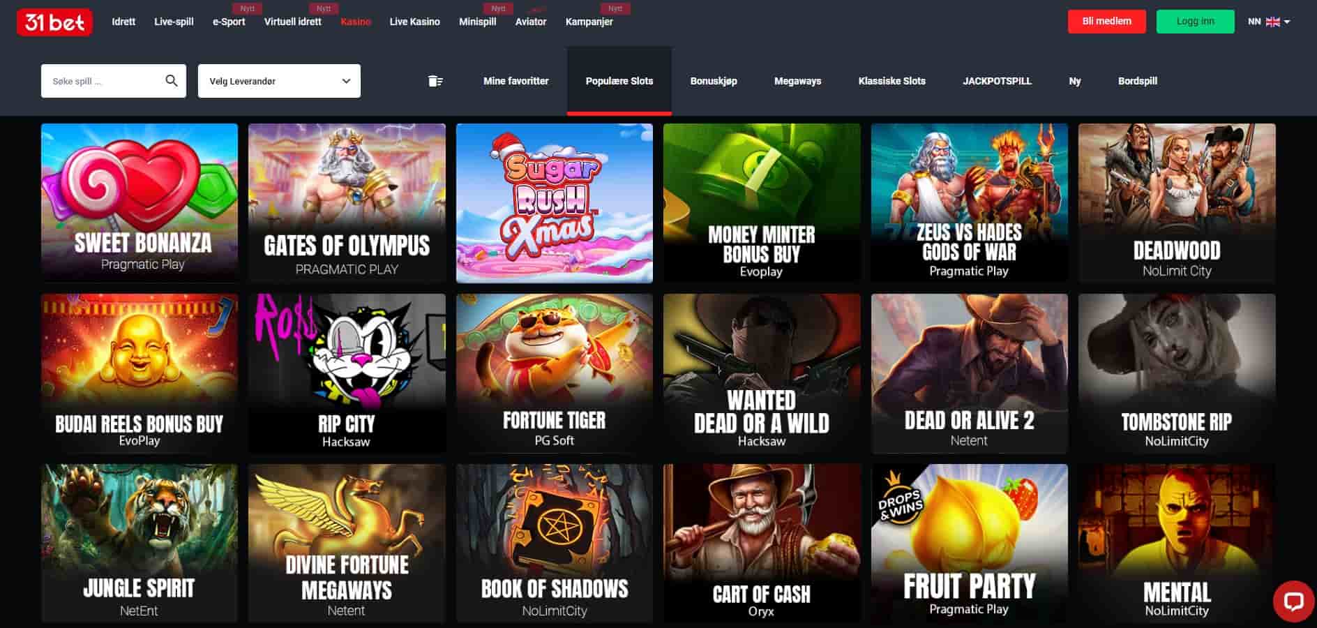 31bet casino spilleautomater