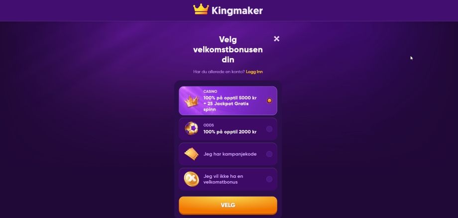 kingmaker registrering