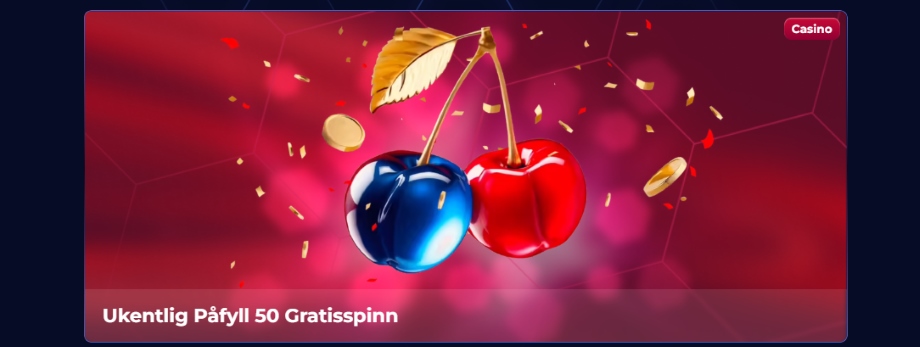 viperwin ukentlig påfyll 50 gratisspinn