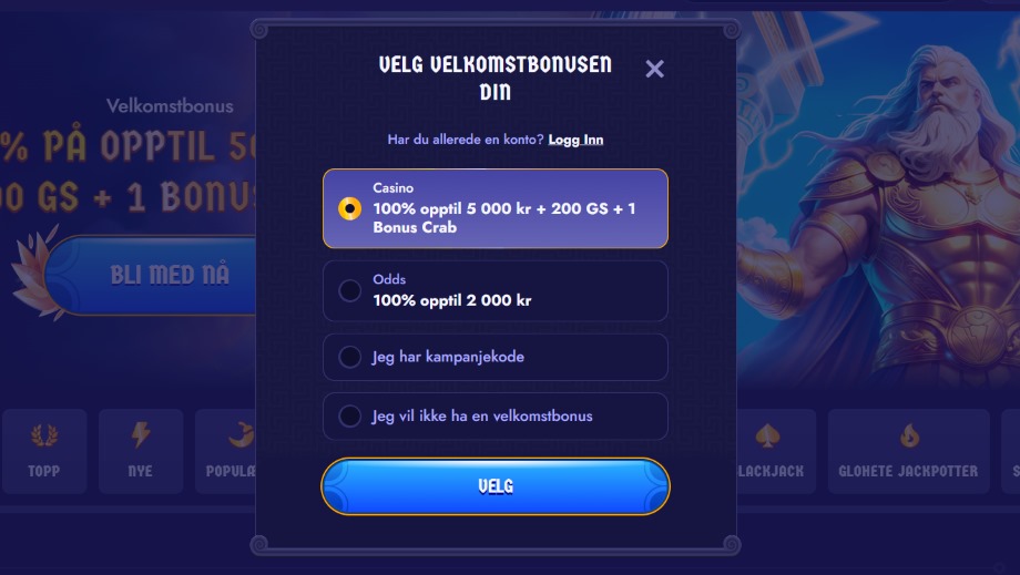 zeuswin registrering