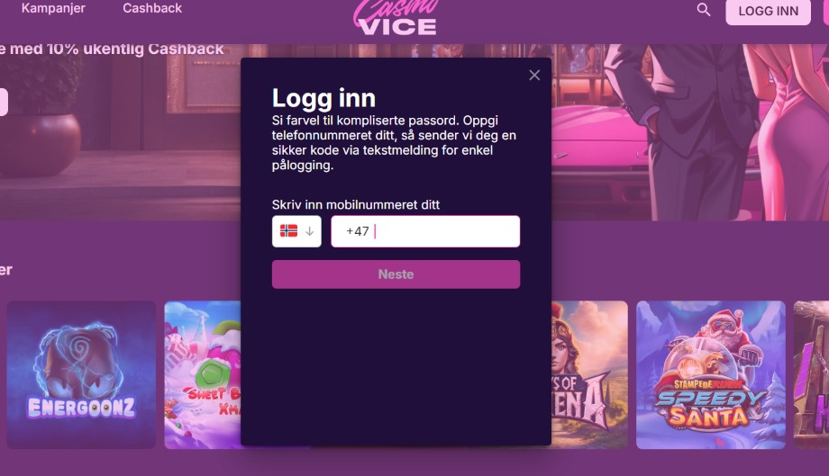 casino vice registrering