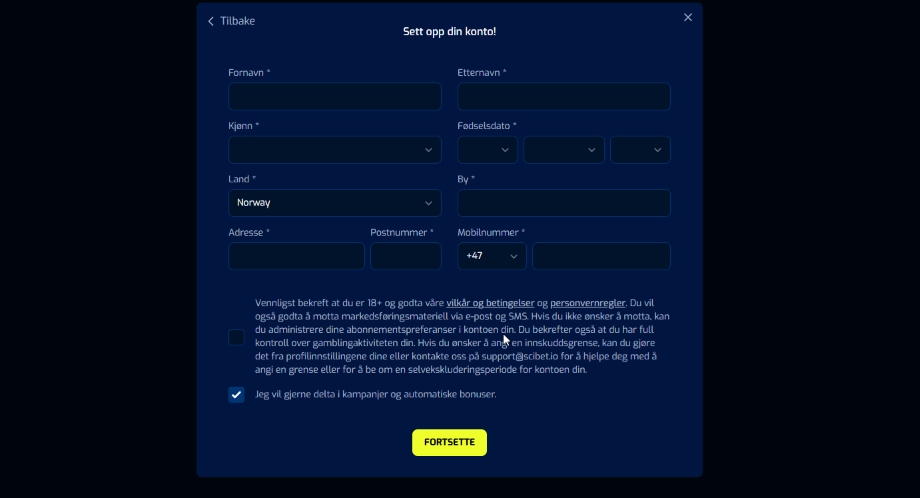 scibet casino registrering