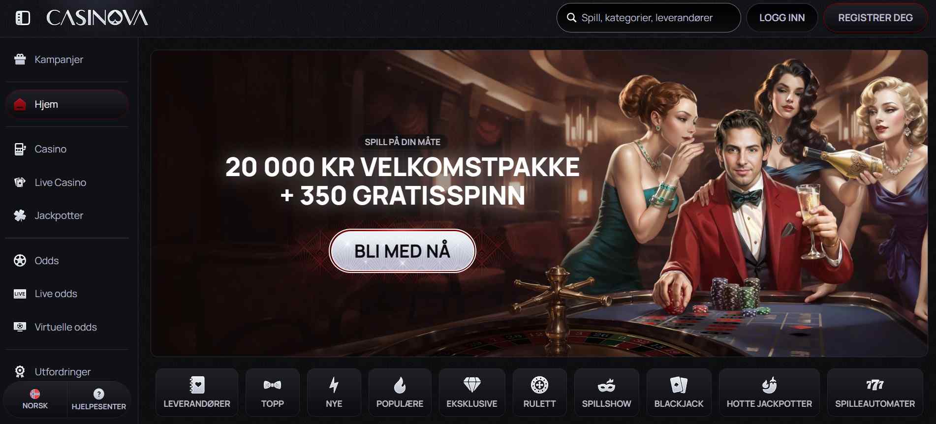 casinova main page