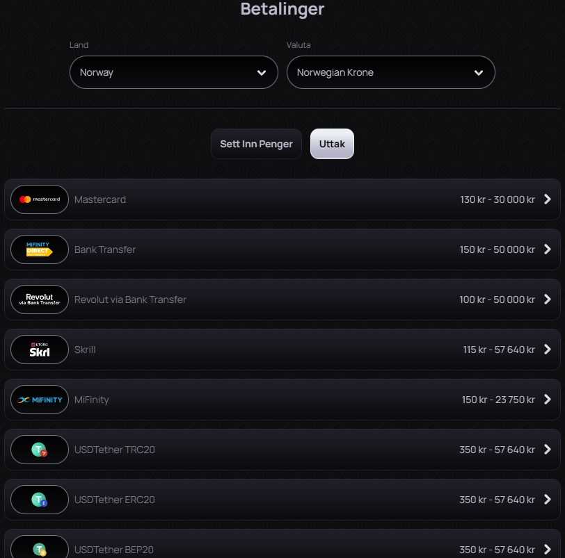 casinova withdrawal methods