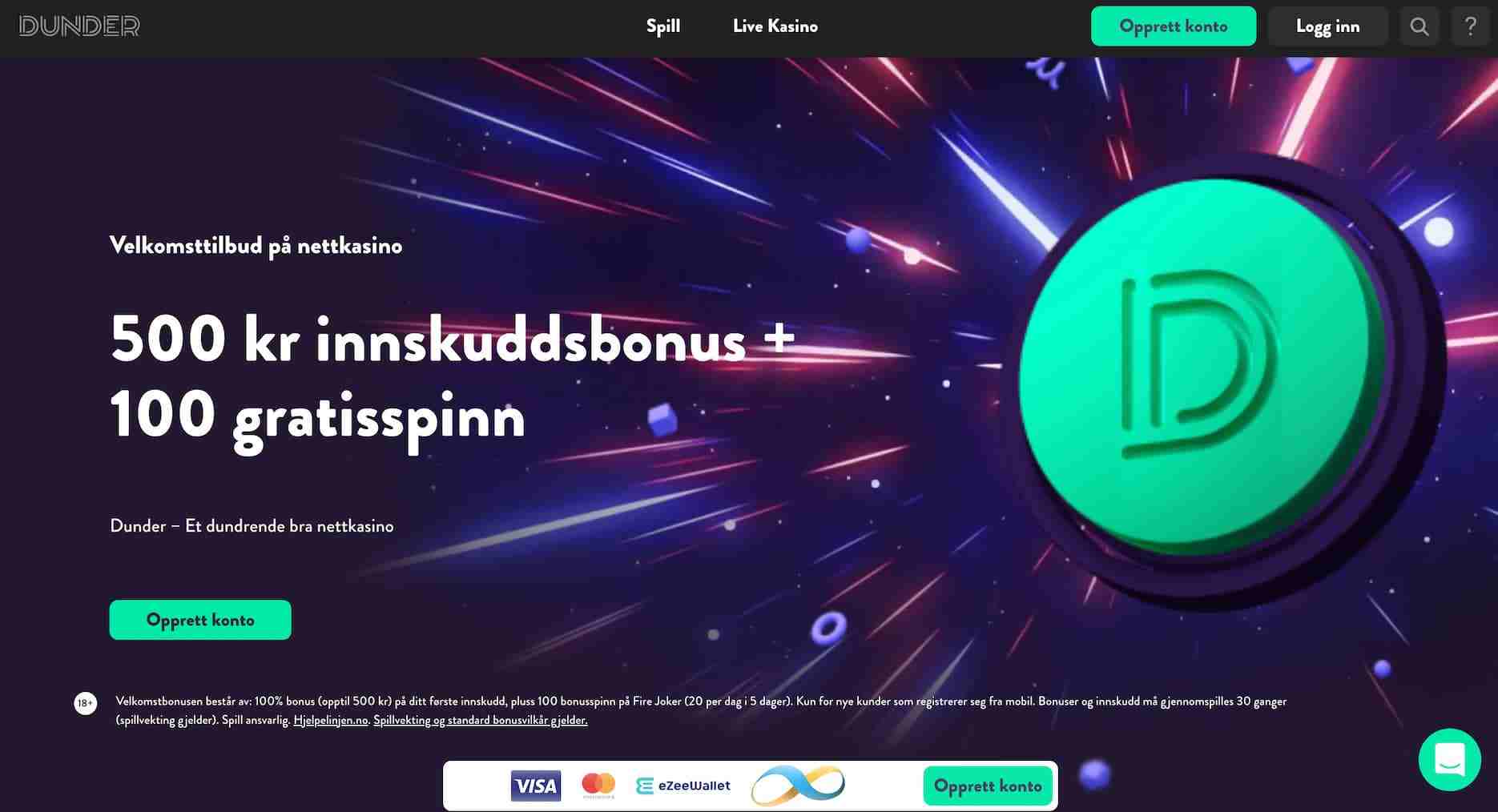 dunder velkomstbonus