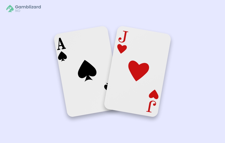 en blackjack hånd som viser ess knekt