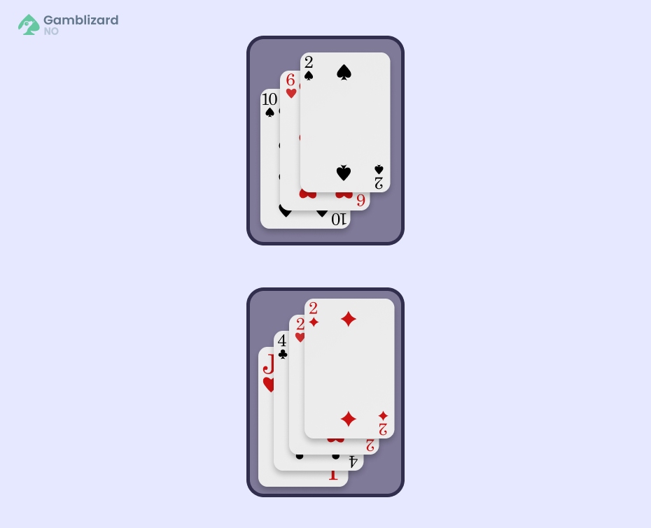 en spiller har ti seks to og giveren har knekt fire to to