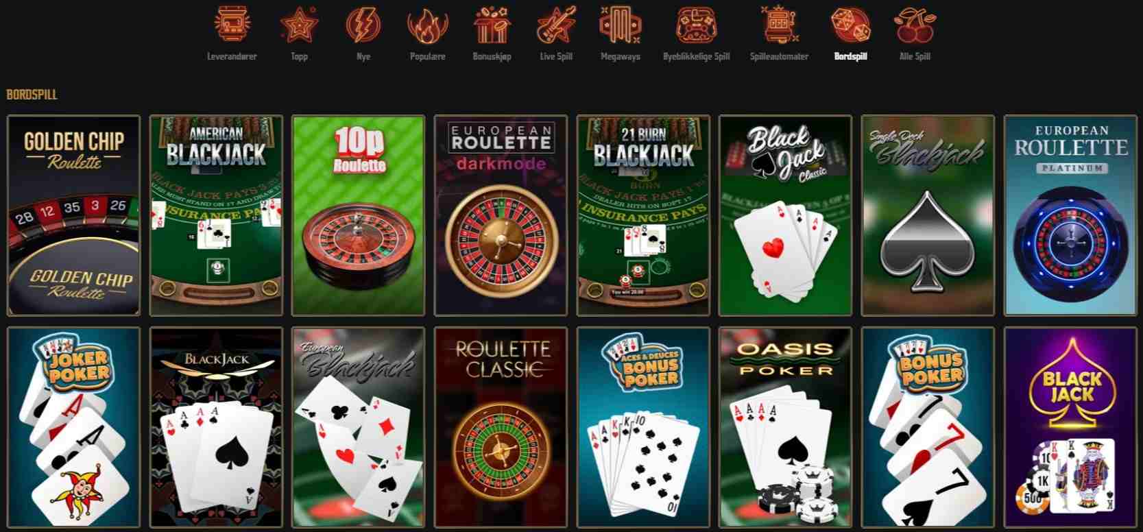 gransino table games