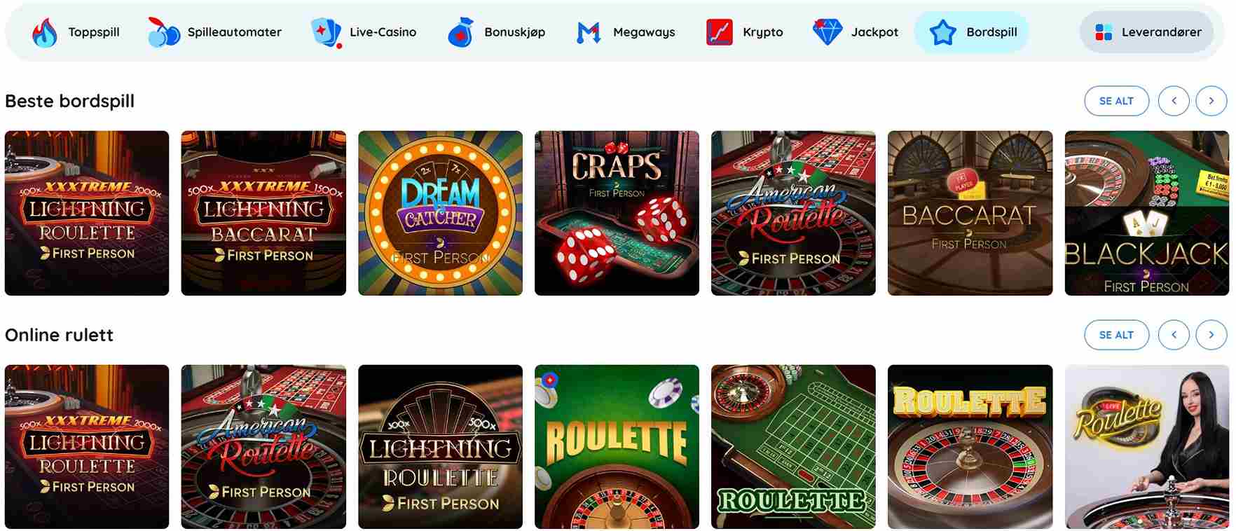rooli casino table games