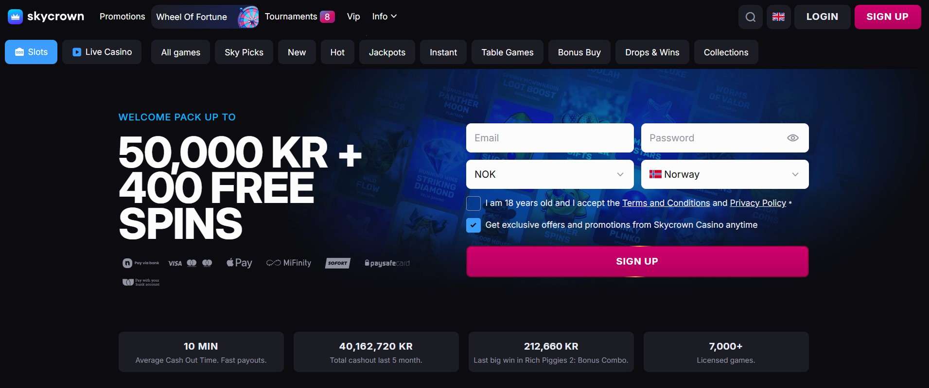skycrown main page
