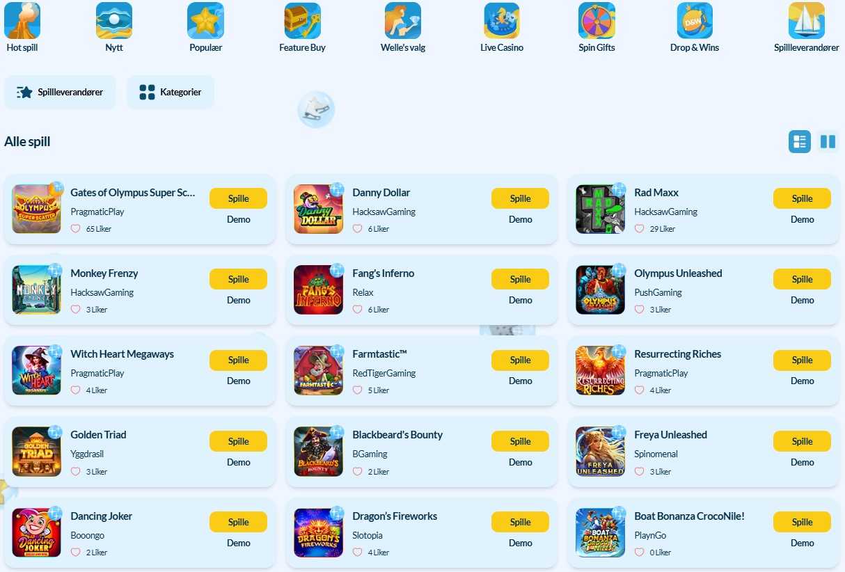 welle casino games