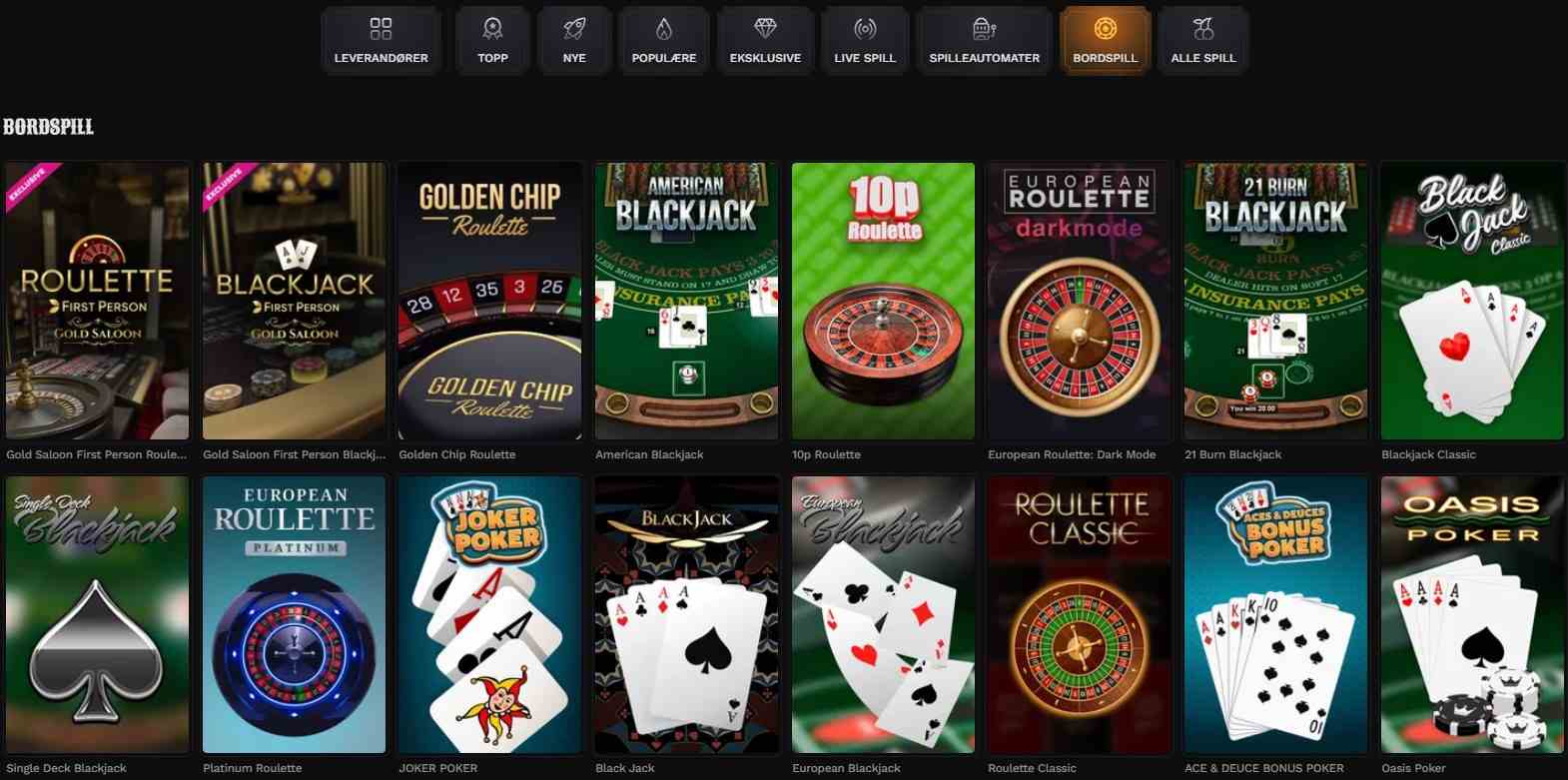 wildsino table games