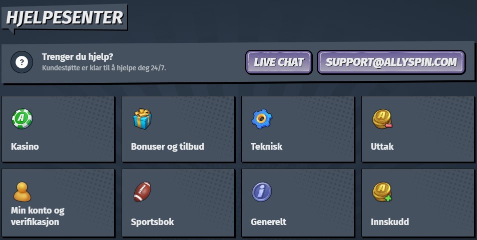 allyspin casino support
