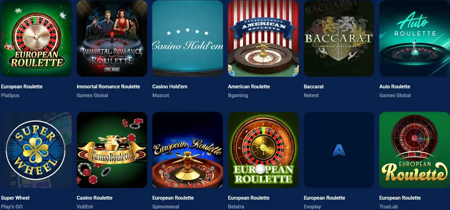 azurslot table games