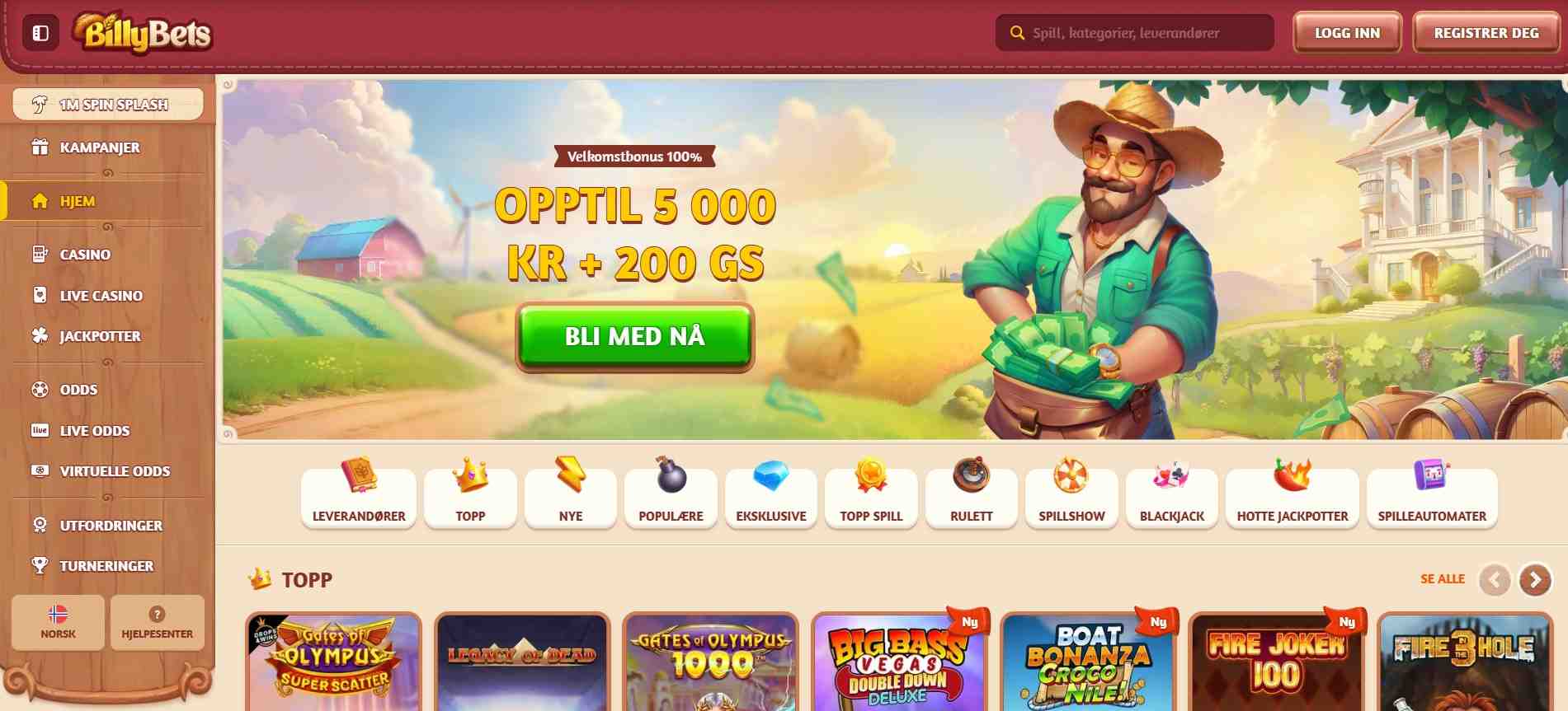 billybets main page