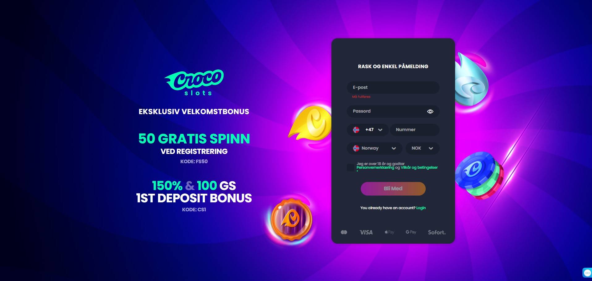 crocoslots registrering