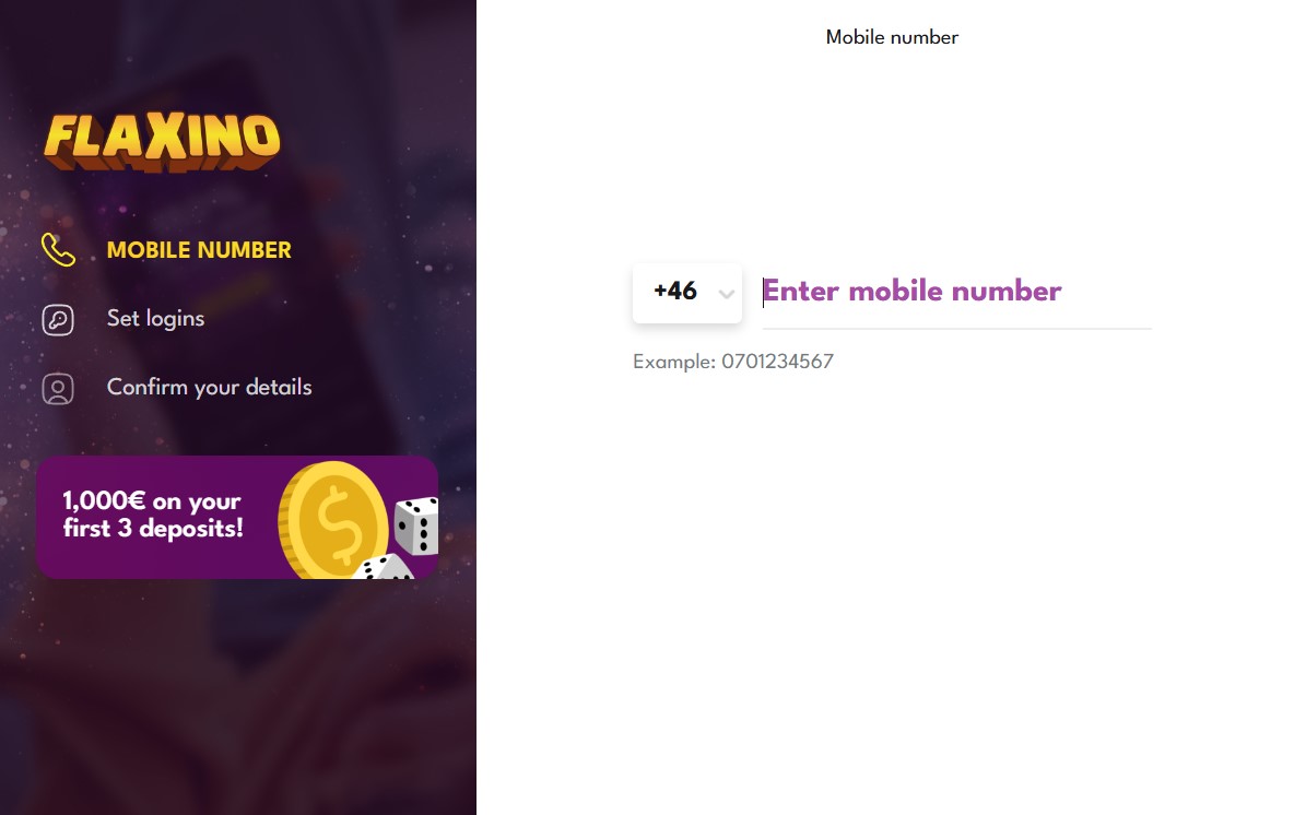 flaxino casino registration