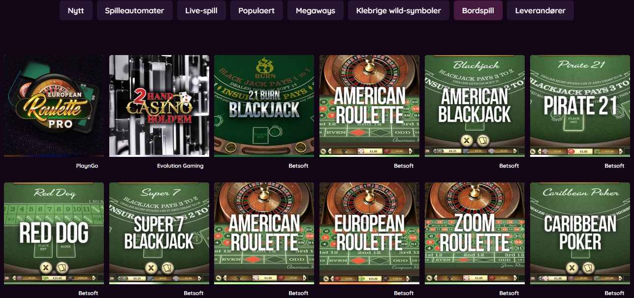 flaxino casino table games